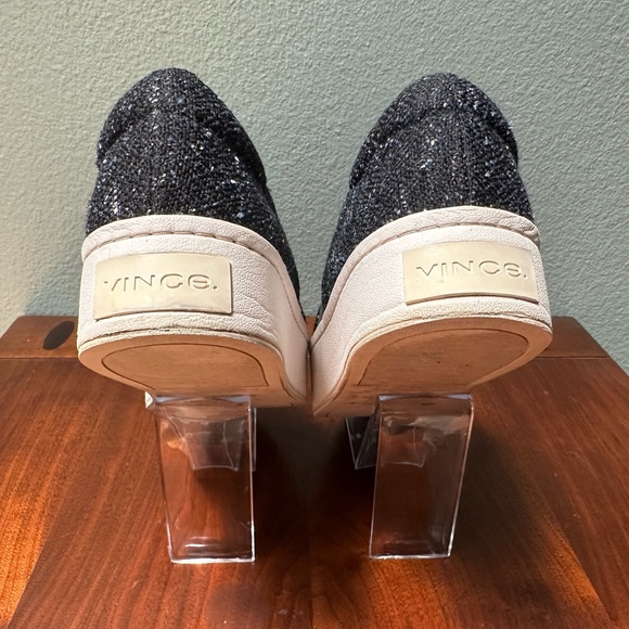 Vince The Warren Platform Sneaker Slip On Tweed Tennis Shoes Navy Blue Size 6.5 - Picture 6 of 12